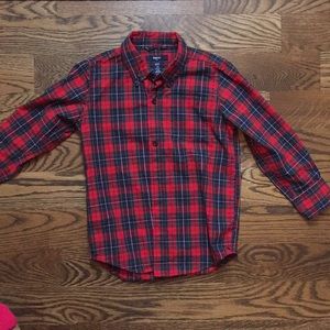 Boys Gap kids tartan plaid button down shirt